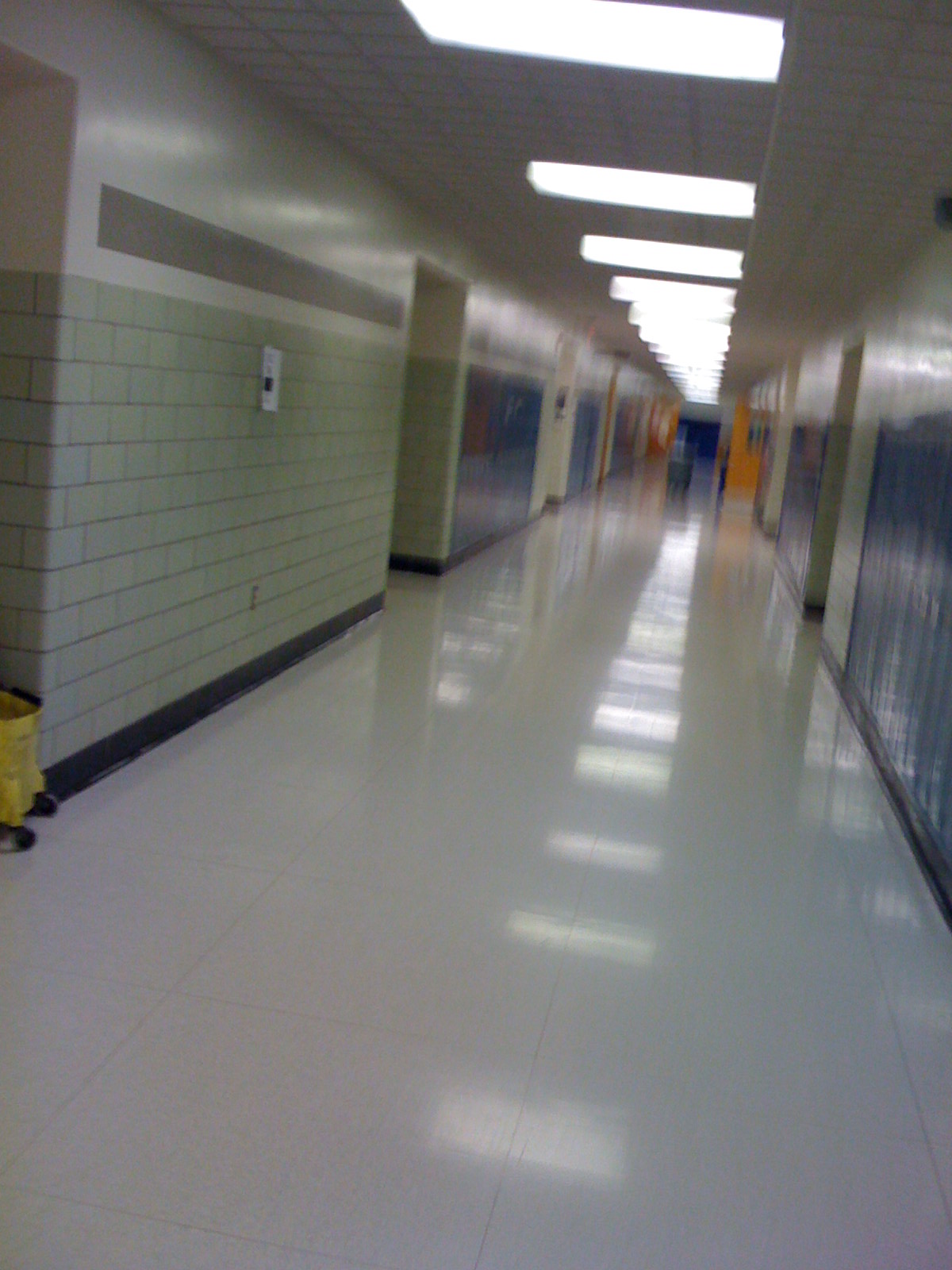 Hallway in the high school.