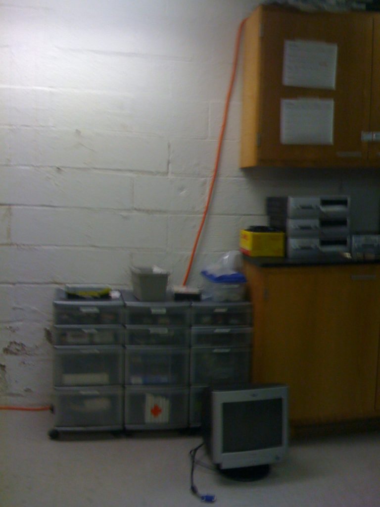 A workstation area in the dungeon.